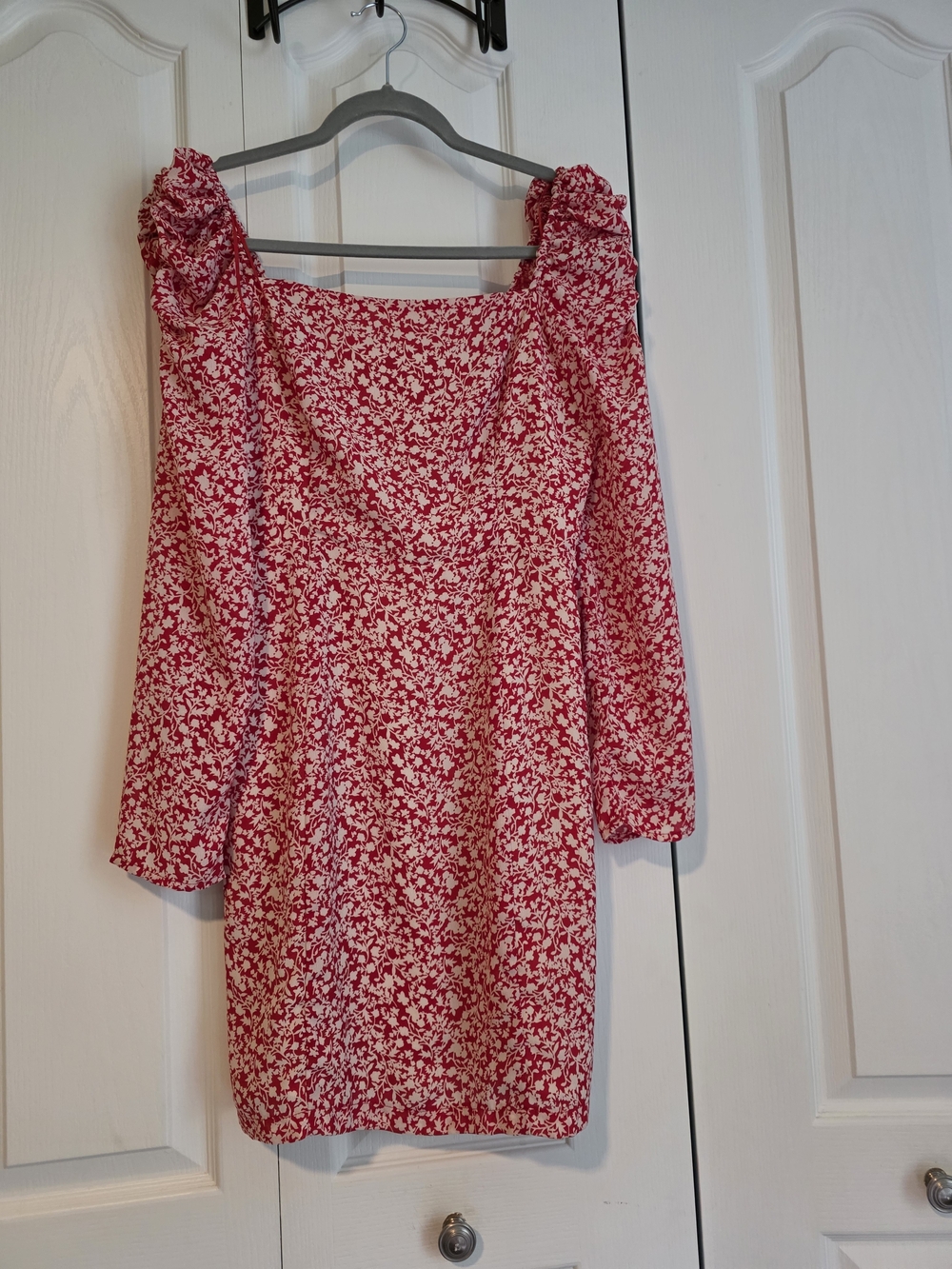 june & hudson Red and White Floral Off-Shoulder Dress